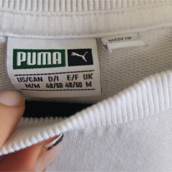 Men's Puma German Logo Tower White Crew T-Shirt Size Medium - Picture 5 of 12